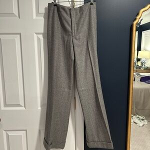Banana Republic women’s gray herringbone wool wide leg trousers